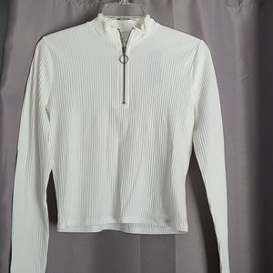 Ribbed Quarter Zip Long Sleeve